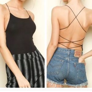 Brandy Melville Rose Strappy Bodysuit